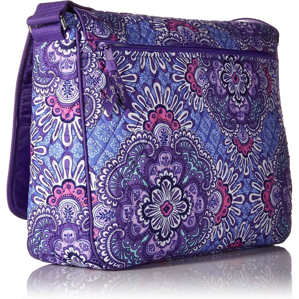 Vera Bradley Quilted Laptop Messenger Crossbody Bag – Retired Lilac Tapestry - Picture 12 of 13